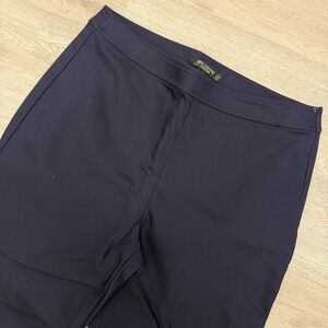 St. John Caviar Dress Pants Womens 4 Navy Blue Stretch Twill Side Zip USA